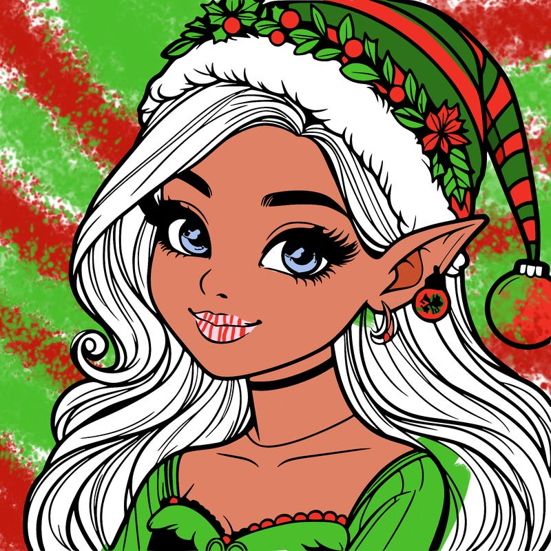 christmas girl elf realistic