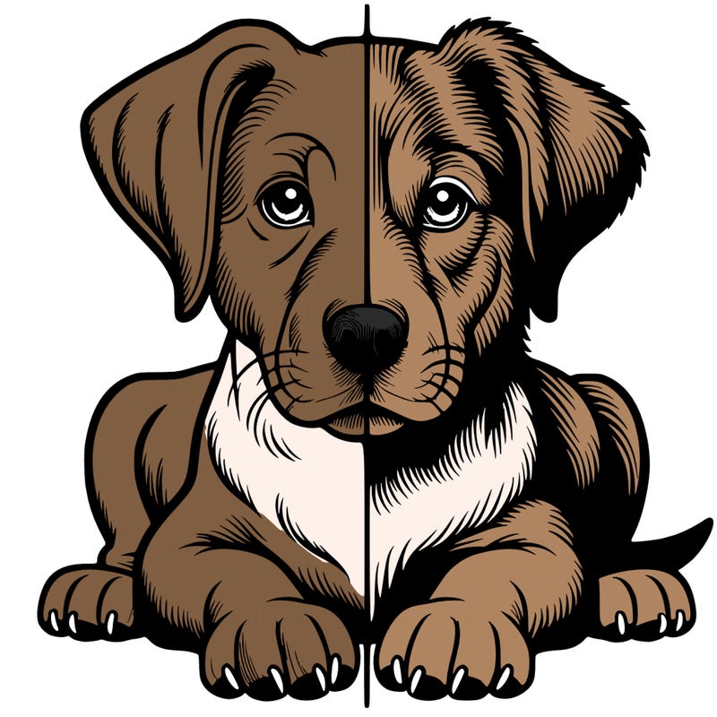 realistic dog split picture