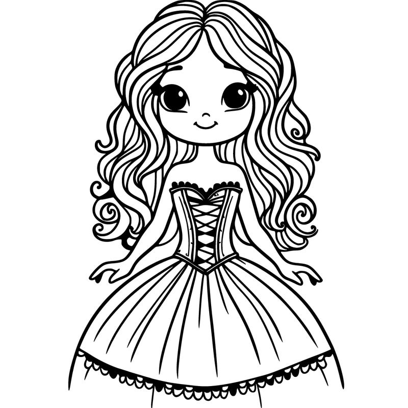 girl with fairytale corset dress