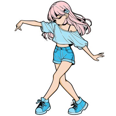 realistic girl danceing