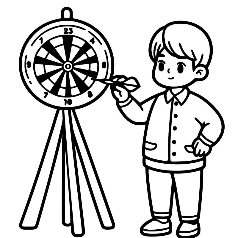 a person and a dartboard