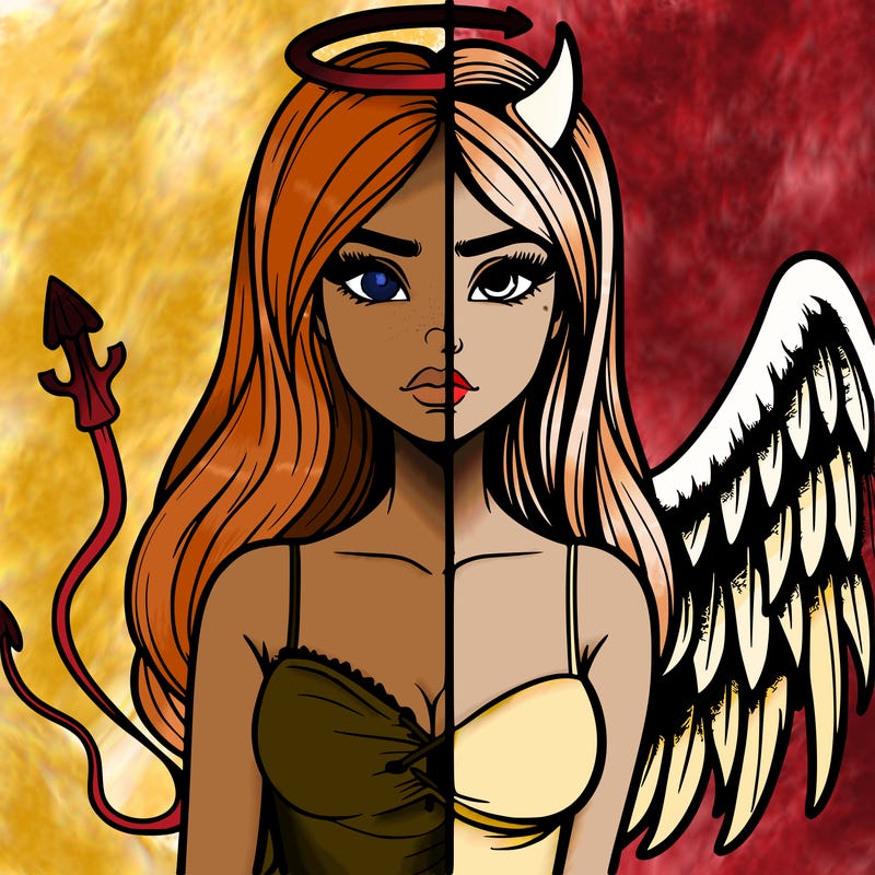 devil vs angel realistic girl
