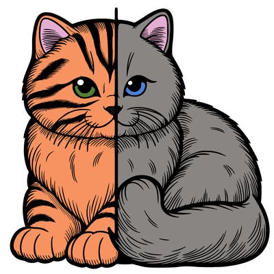 realistic split cat