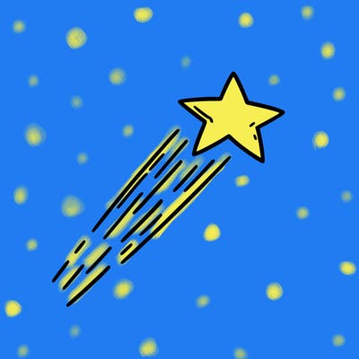 a shooting star in the sky