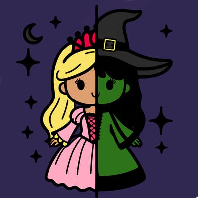 split princess and witch