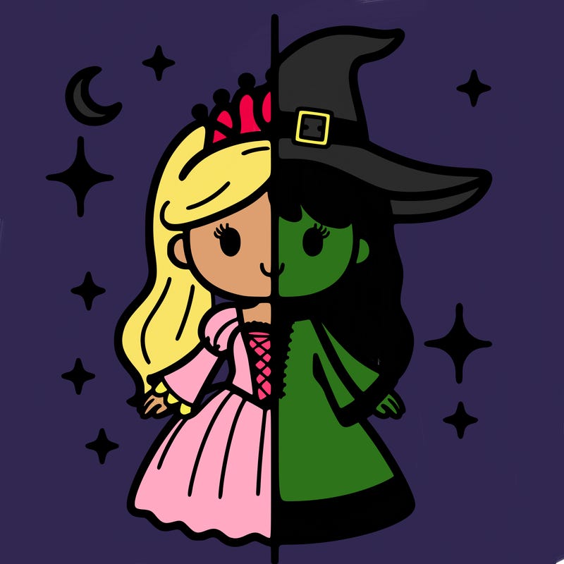 split princess and witch