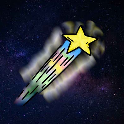 a shooting star in the sky