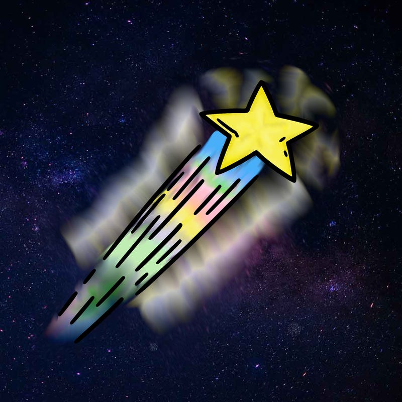 a shooting star in the sky