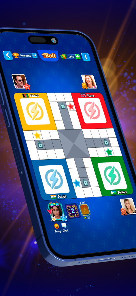 A mobile phone displaying a competitive multiplayer match in the Ludo Club app