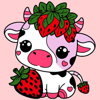 cute strawberry cow
