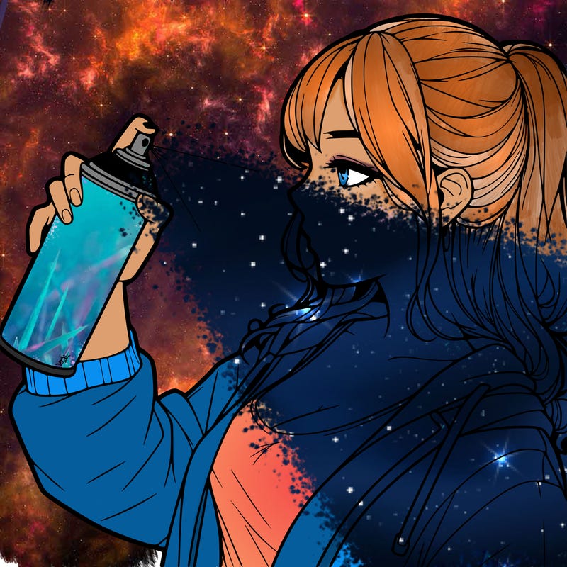 a realistic girl spray, painting