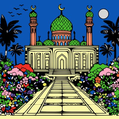 path with mosque