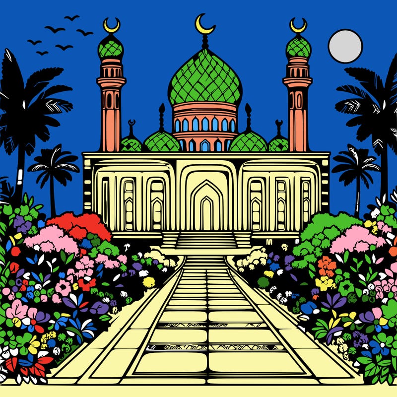 path with mosque