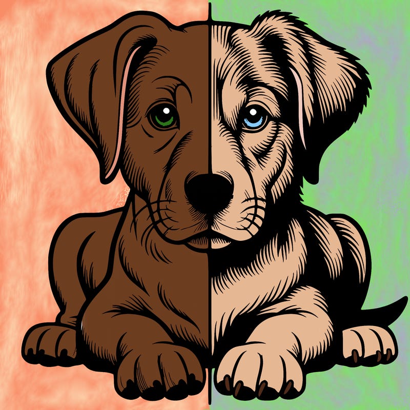 realistic dog split picture