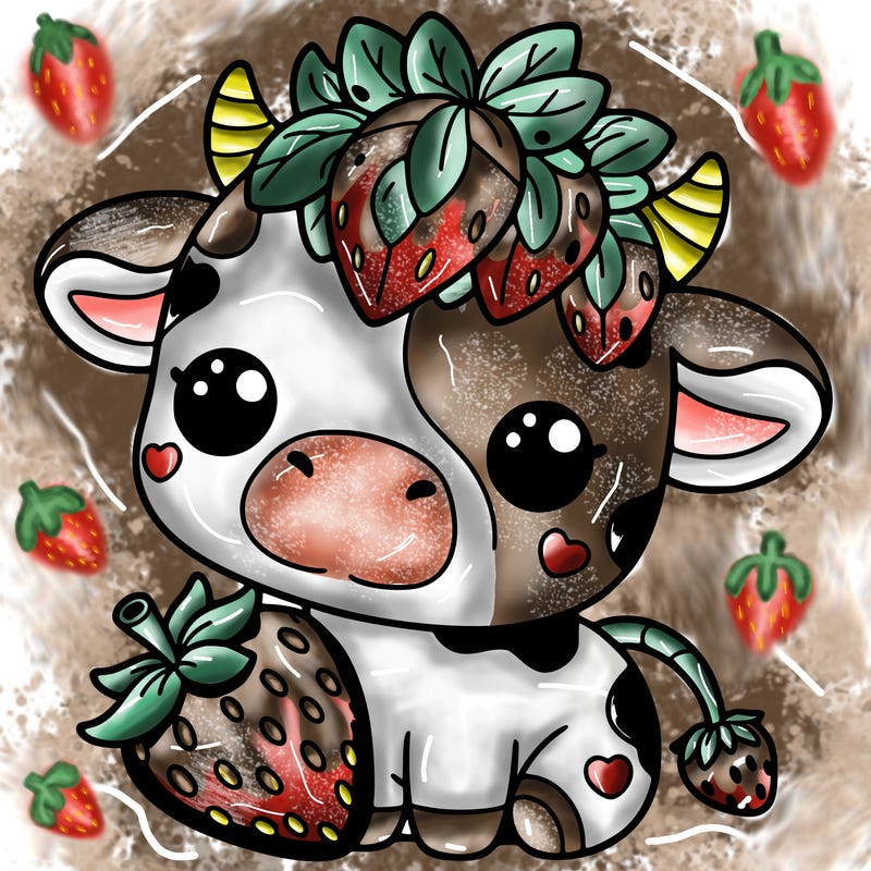 cute strawberry cow