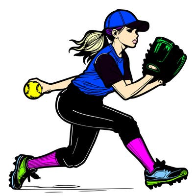 realistic softball player