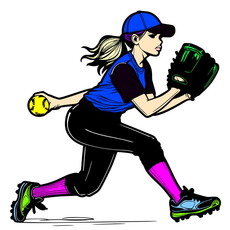 realistic softball player