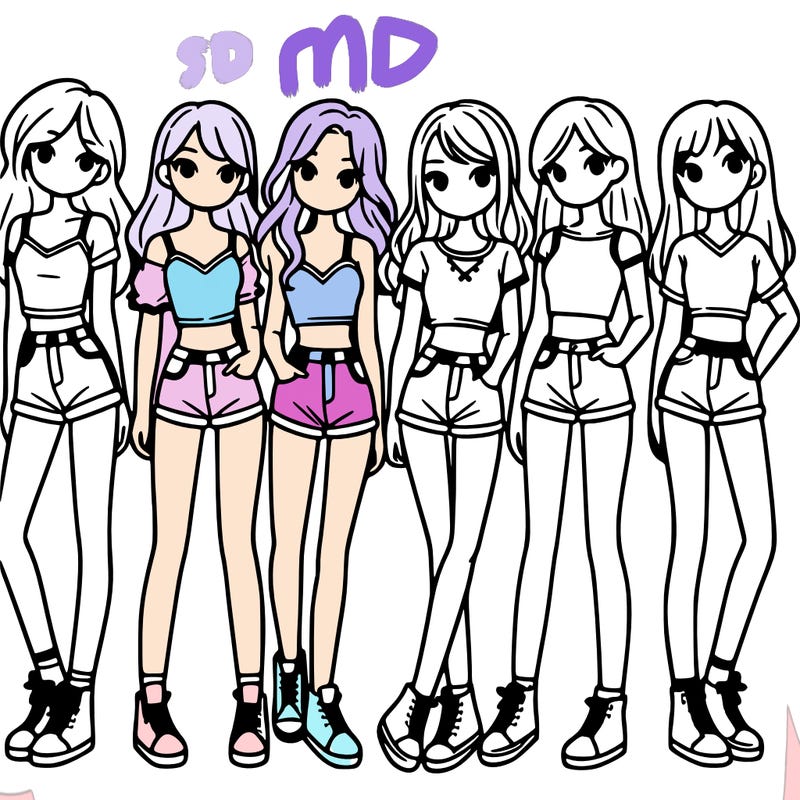 a group of girls wearing crop tops and shorts