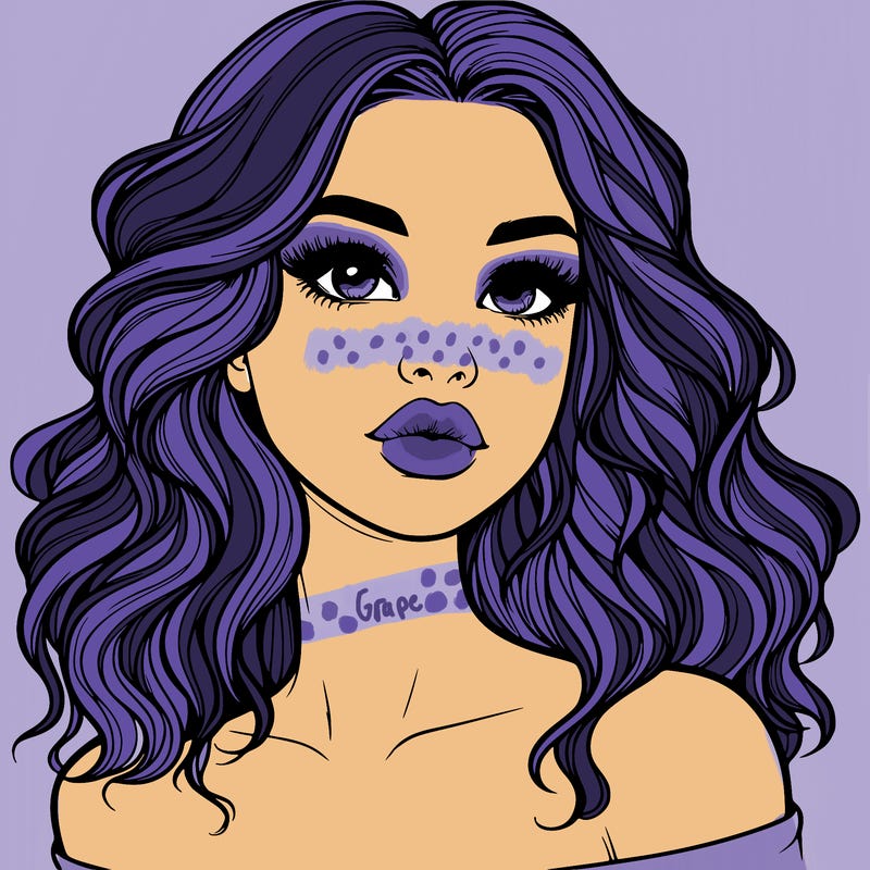 realistic girl with wavy hair and lips