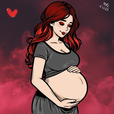 woman heavily pregnant realistic