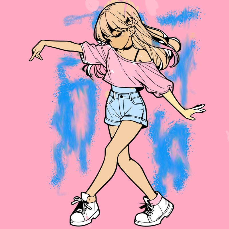 realistic girl danceing