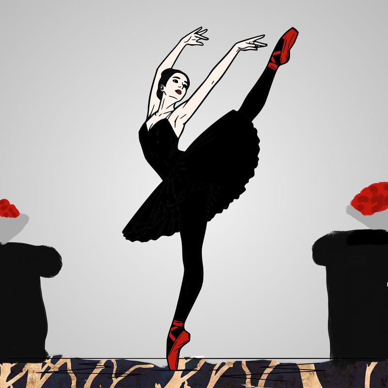 a ballerina in motion.