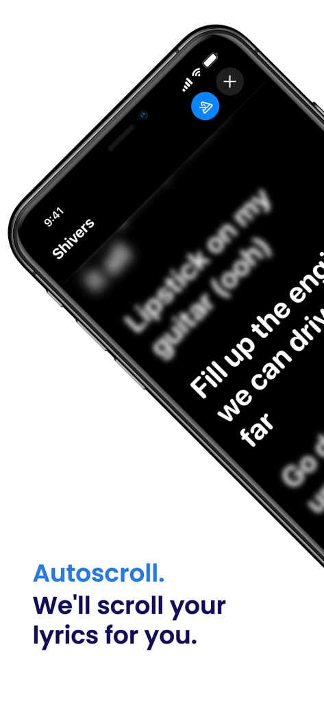 Lyrics: Live - Uma tela de smartphone mostrando o recurso de rolagem automática para letras de apresentações ao vivo