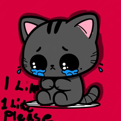 sad cat with tears