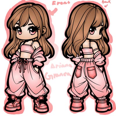 girl in crop top and baggy pants