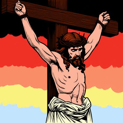 jesus realistic on the cross