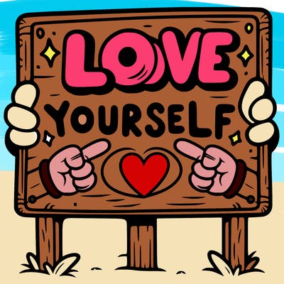 a sign where it is written: love yourself
