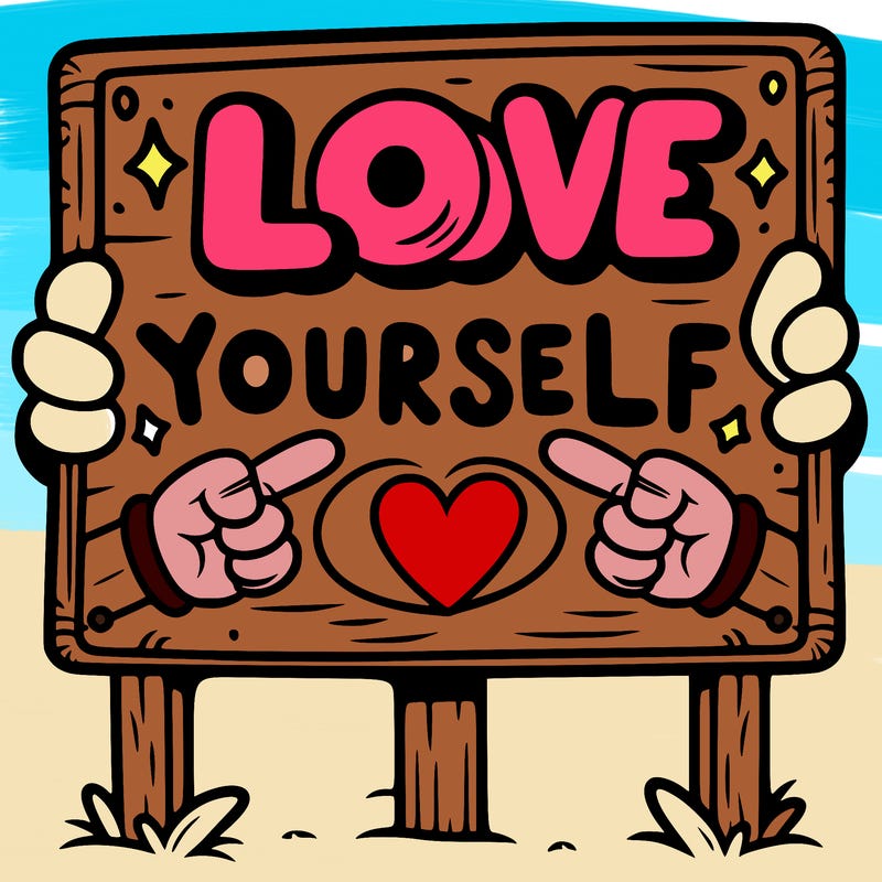 a sign where it is written: love yourself