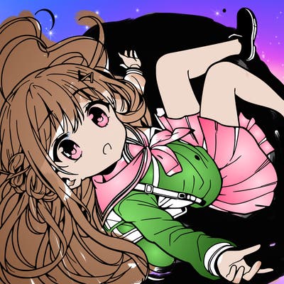 anime girl falling from sky