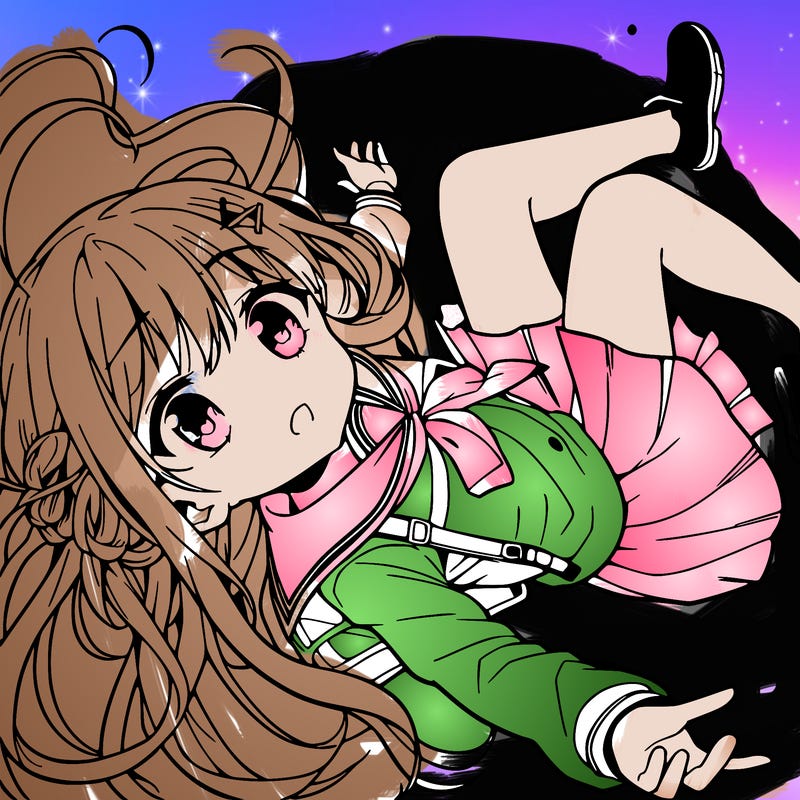 anime girl falling from sky