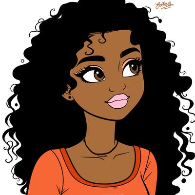 realistic girl with curly hair