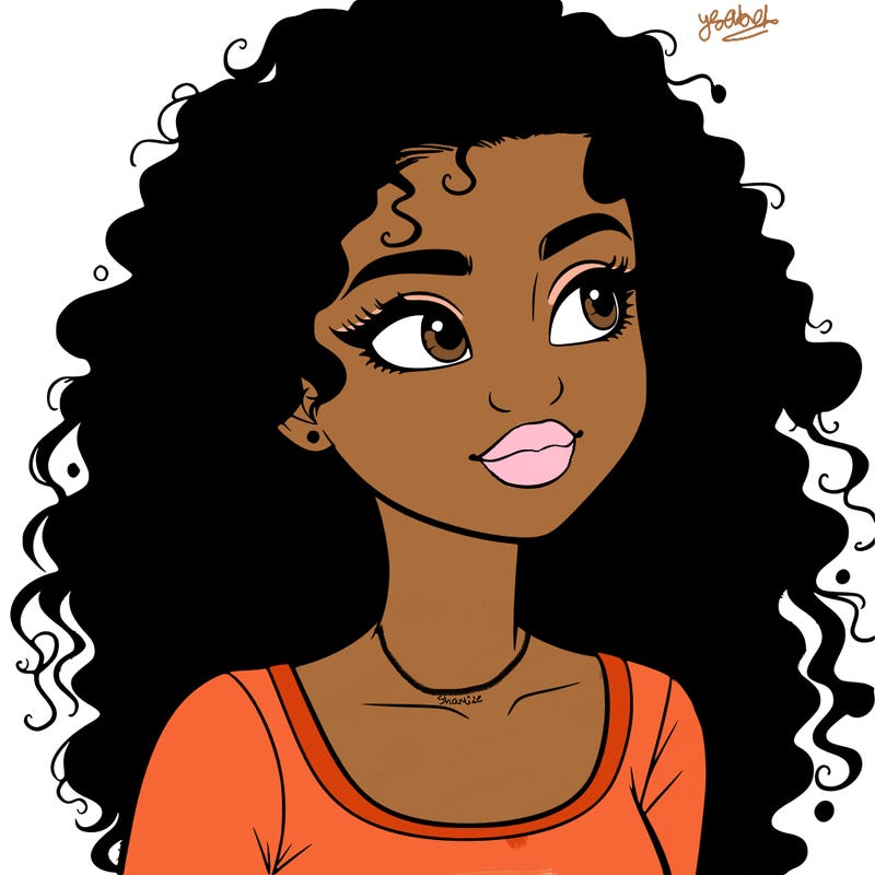 realistic girl with curly hair