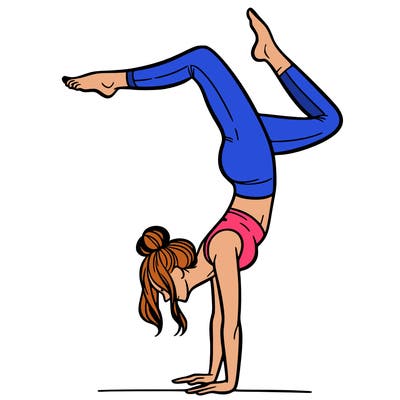 a woman doing a handstand