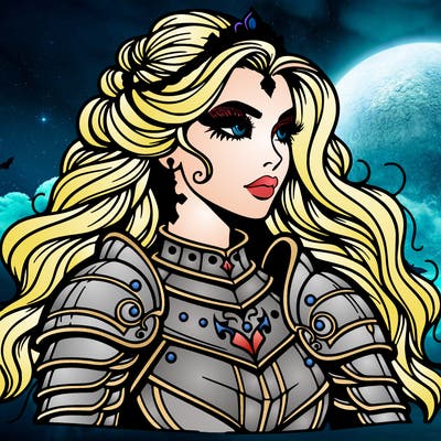 beautiful gothic female knight
