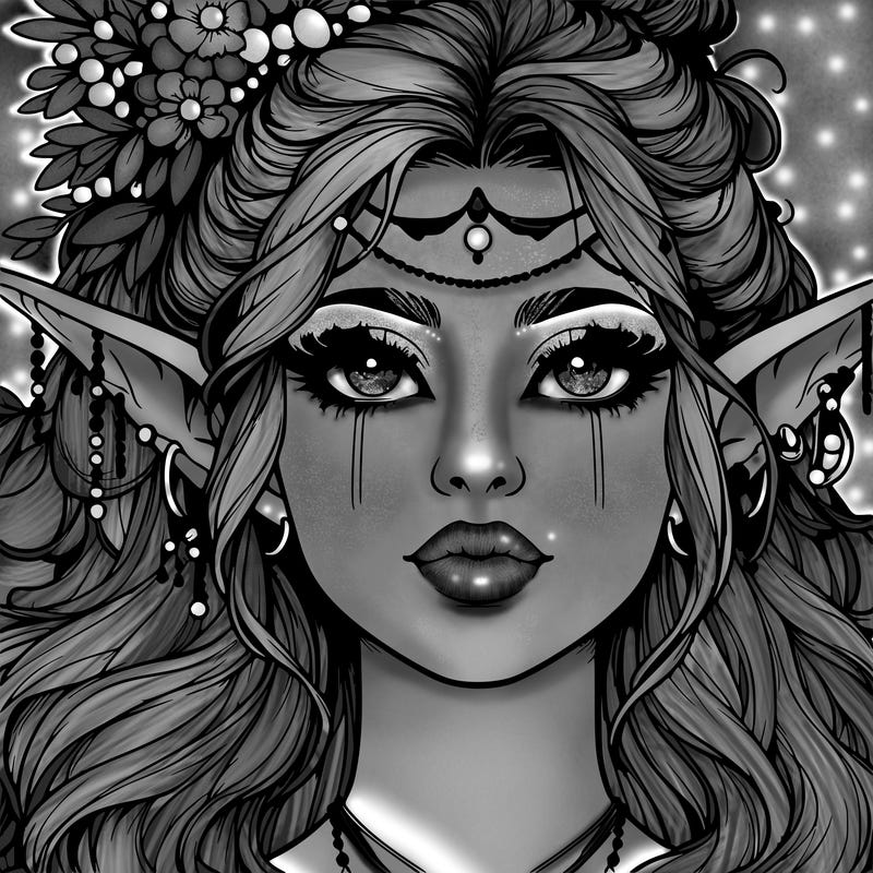 realistic magical beautiful female orc with oversized features