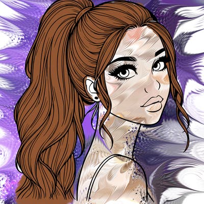 realistic pretty girl with high pony tail