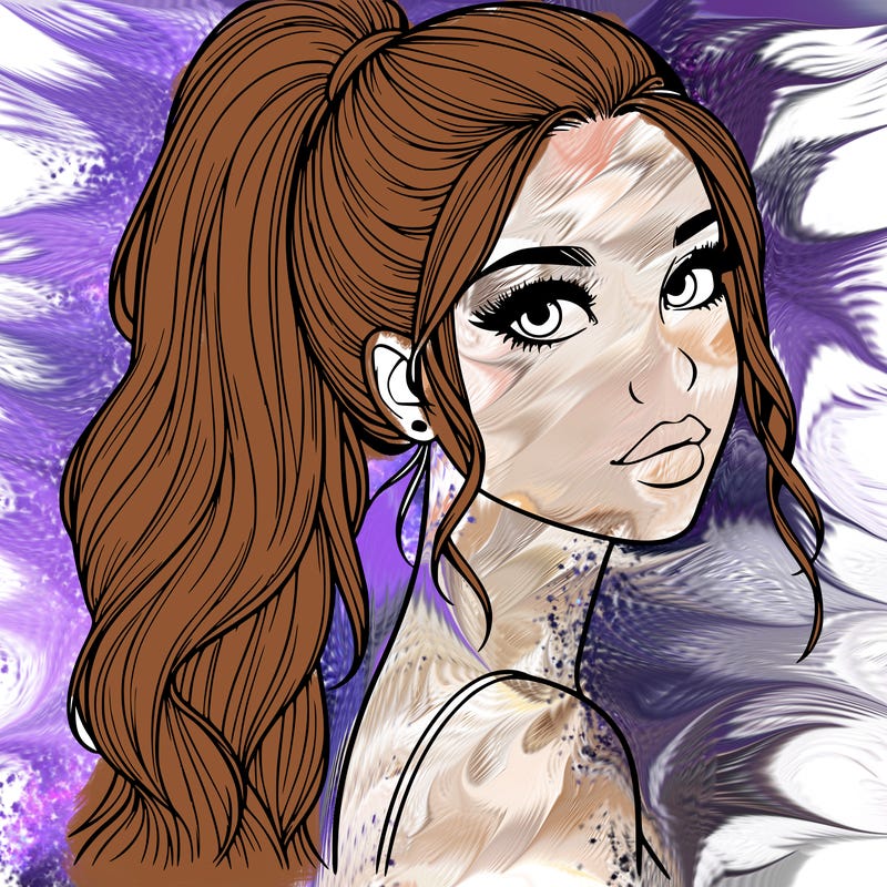 realistic pretty girl with high pony tail