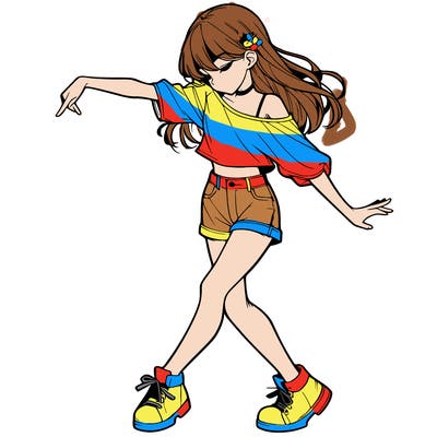 realistic girl danceing