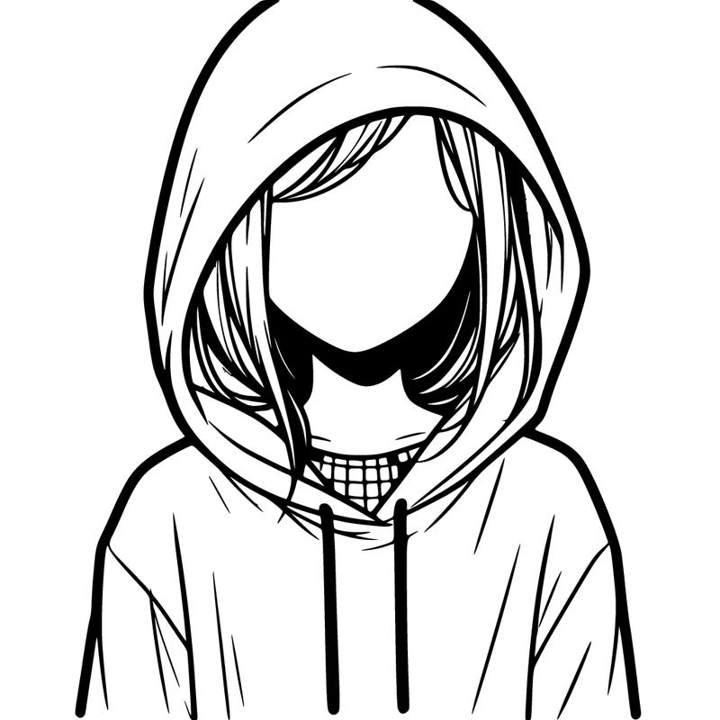 faceless girl in hoodie