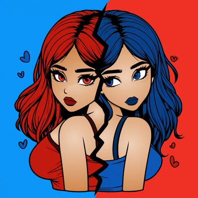 realistic girl split