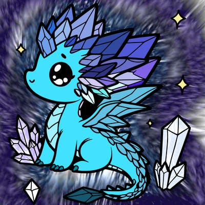 little cute crystal dragon