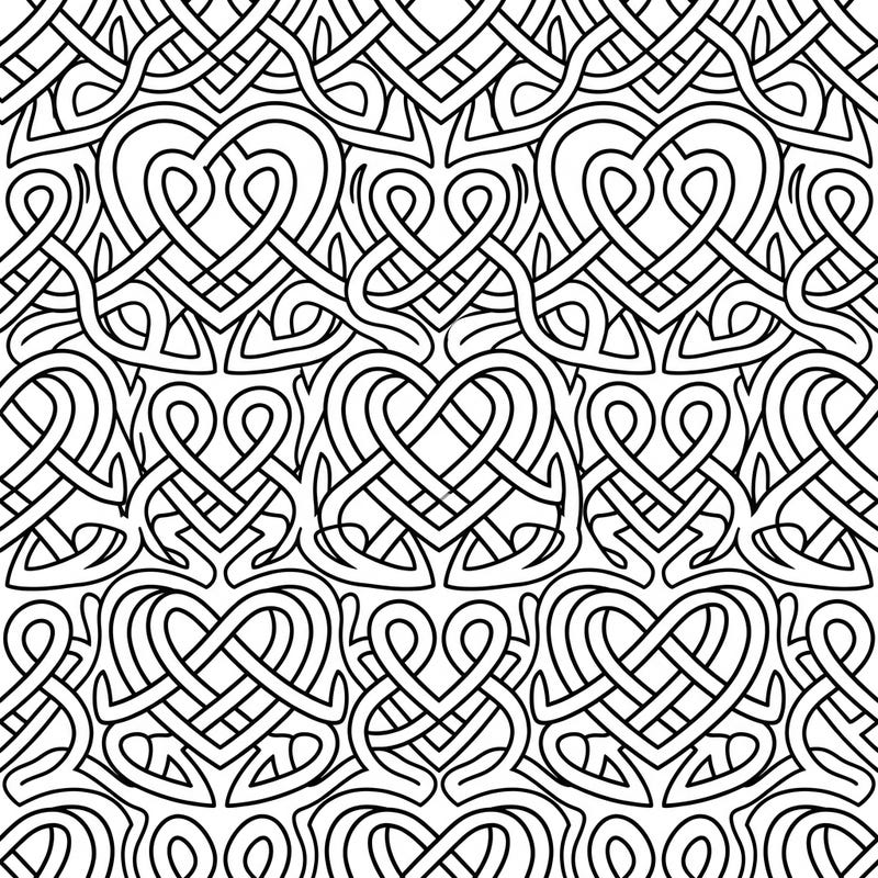 Celebrate love and heritage with this stunning Celtic Heart Knots coloring page. Immerse yourself in intricate knotwork forming beautiful heart designs, perfect for a relaxing creative escape.