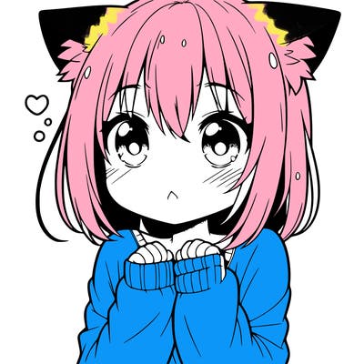 shy anime catgirl