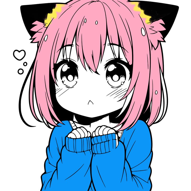 shy anime catgirl