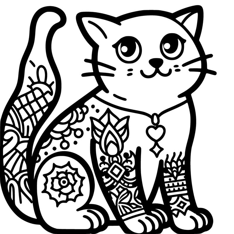 cat with tattoos