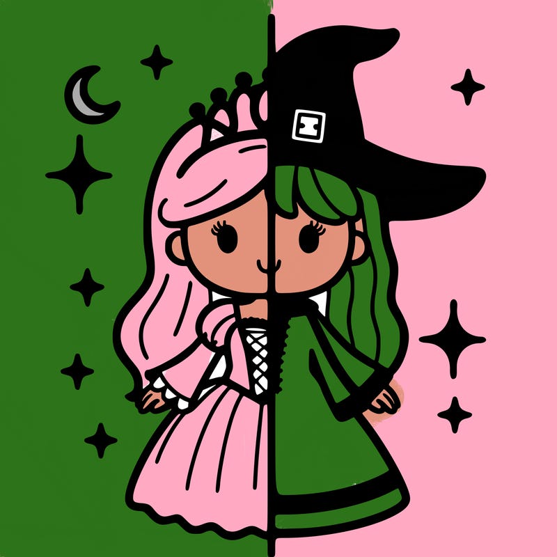 split princess and witch